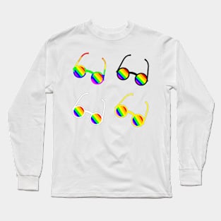 Rainbow glasses pack sticker Long Sleeve T-Shirt